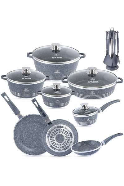 Lifesmile Life Smile 20-Piece Granite Cookware Set – Non stick Cookwares, Ove...