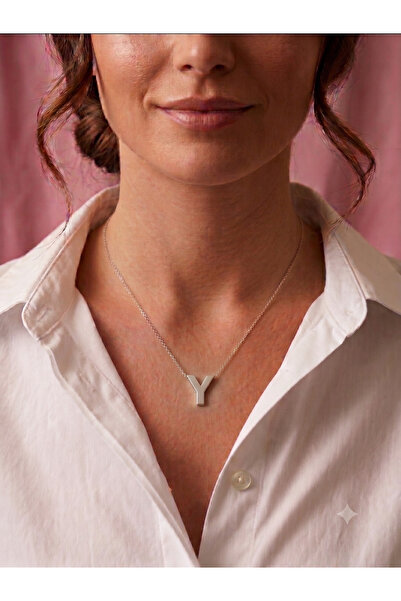 BİJU YILMAZ Letter Necklace Silver