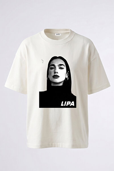 Anetos Dua Lipa_2 dizajn, štampana oversize bela majica