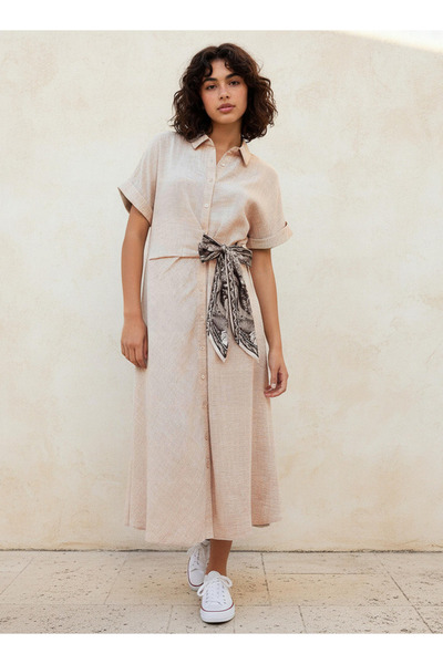 FAV SIDE TIE DETAIL SHIRT DRESS