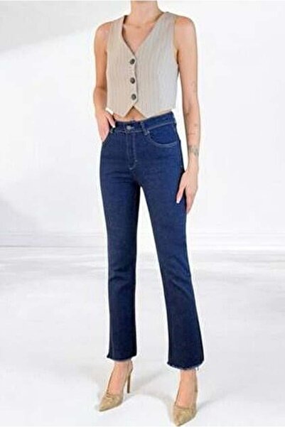 LACARINO Mini Flare Wide Leg Tassel Women's Denim Trousers