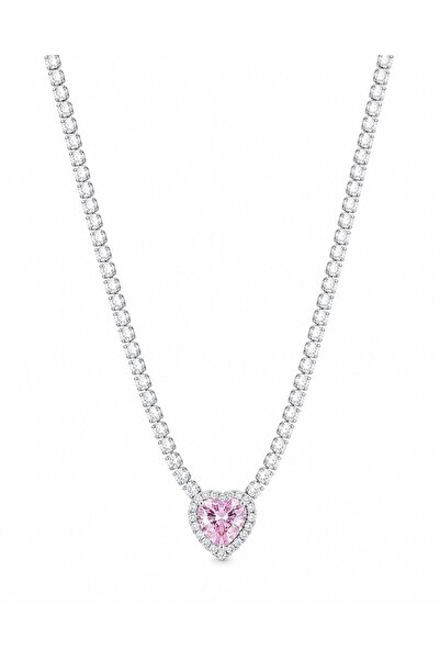 Sepetten Eve 3mm Rhodium Su Yolu Kolye Su Yolu Kalpli Kolye Özel notlu ışıklı...