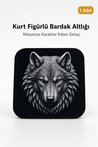 FLY LIFE Wolf Figured Coaster - 1 Piece Non-Slip Table Protector Pad