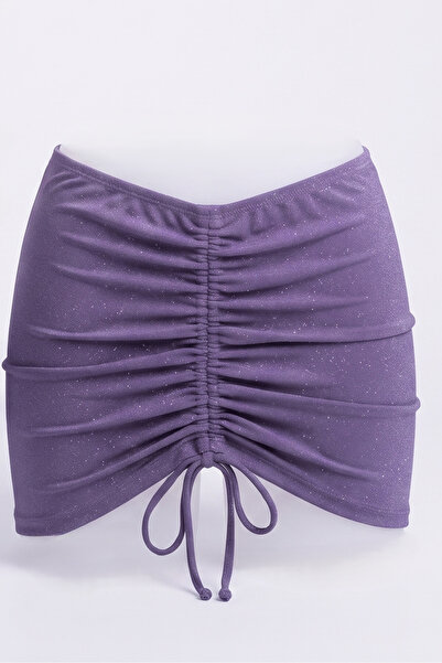 Adel swimwear Önü Büzgülü Pareo Etek (Simli Kumaş) - YENİ!