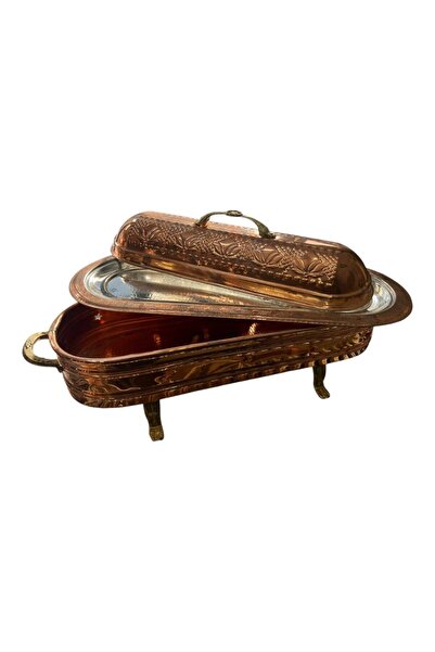 ZÜMHA Copper Footed Kebab Grill with Lid 50 cm Red