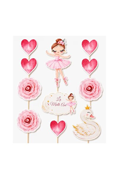 DecoParty Set de decorațiuni pentru tort – Tematică Balerină, 11 piese, Carto...