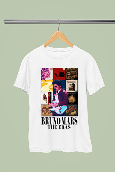 MAGORS TRICOU BRUNO MARS DIN BUMBAC CU IMPRIMEU, CU GULER ROTUND, CU MÂNECĂ S...