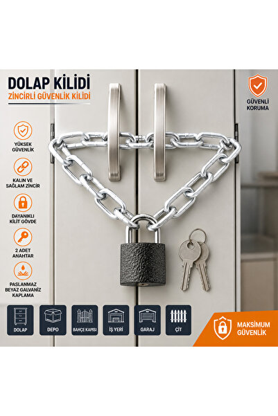 Hard Guard 1 Kalite Çin Üretimi Zincirli Kilit Yurt Dolap Kilidi Asma Kilit
