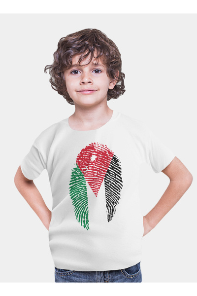 Generic عالم الموضة تيشرت قطن بطباعة عالية الجودة بتصميم بصمة الأردن