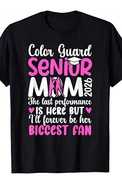 45 BPM تي شيرت أسود بطبعة Black Color Guard Senior 2026، بياقة دائرية وأكمام ...
