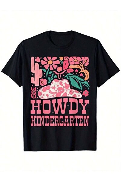Astogria13 Howdy Western Cowgirls Kindergarten Teacher Summer Casual T-Shirt,...