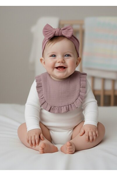 Babyqlo Baby Girl Bib and Bow Headband Set