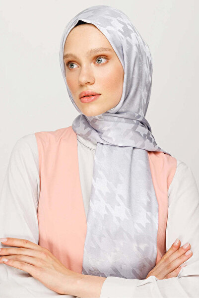 wesscollection شال نسائي منسوج من الجاكار اللامع بنقشة مخالب الغراب 75x185 سم