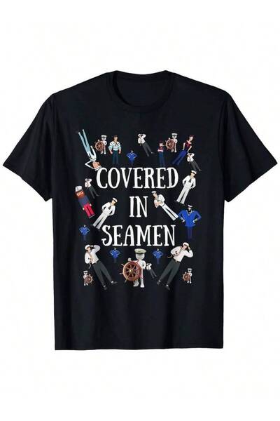 KYMC07 Men's & Women's Nautical Prank T-Shirt 100% Cotton Crew Neck Short Sle...