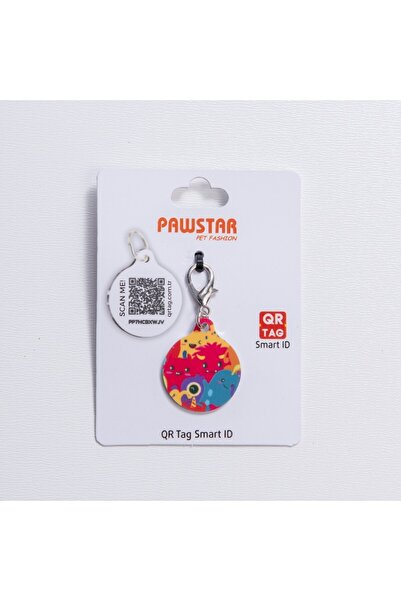 Pawstar Monsters Desenli Qr Tag Evcil Hayvan Künyesi İsimlik Pet Tag Köpek Kü...