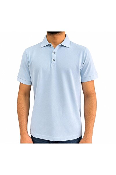 Erkek t-shirt Regular Fit Polo Yaka Yıkamalı Basic Tişört