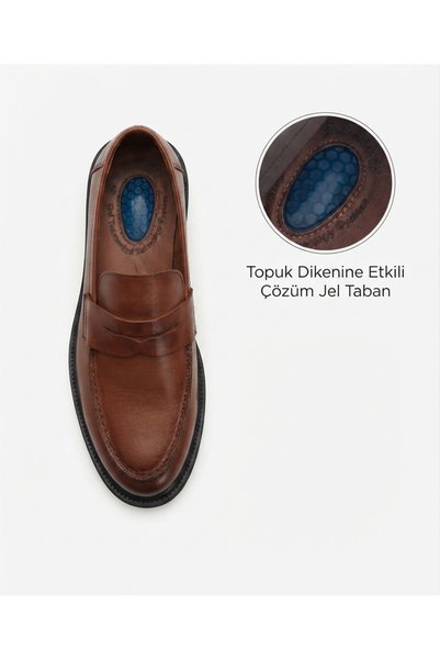 ERDOĞAN TULGAR Genuine Leather Tan Color Italian Style Design Gel Poly Sole Men's Classic Shoes Te0130