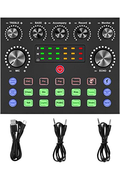 WANGCL V8S audio mixer and sound card for podcasting and live streaming, DJ i...