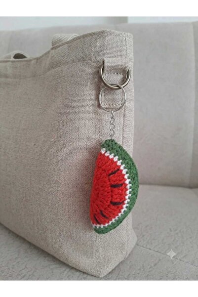 2'li Set El Yapımı Örgü Karpuz Anahtarlık - Çanta Süsü & Amigurumi Hediyelik