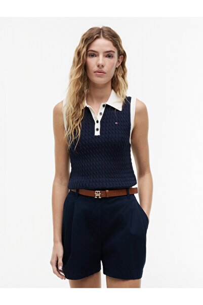 Tommy Hilfiger FINE GG CABLE SLEEVELESS POLO