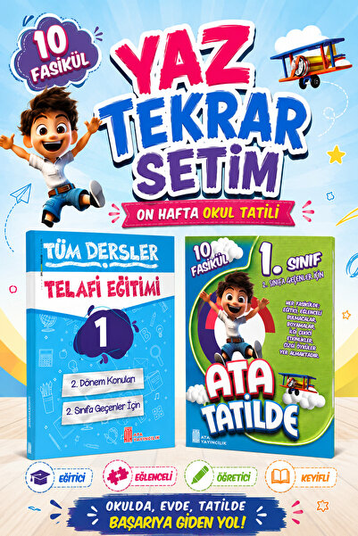 Ata Yayıncılık 1. Sınıf Ata Tatilde + Tüm Dersler Telafi Eğitimi (Eski Basım)
