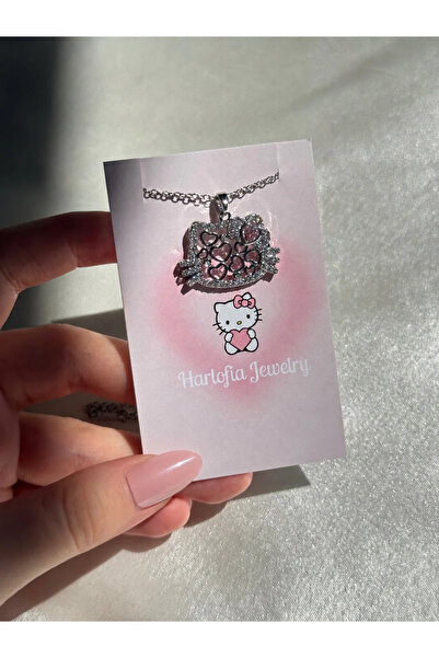 Harlofia Jewelry Heartie Steel Hello Kitty Necklace