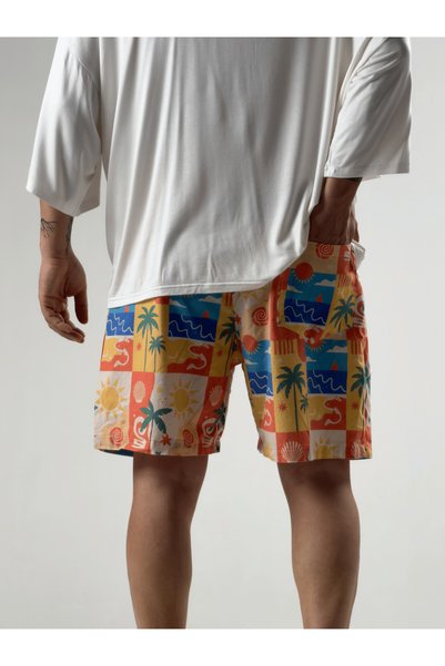 COCOPELLI Summer Vibes Patchwork Gabardine Men's Shorts Coc3284