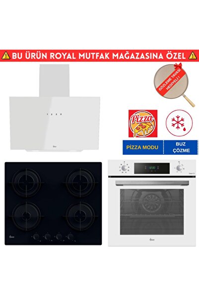 Hoover Genova Beyaz Ankastre Set (HO3158W+ HVW6MBB Siyah + HDG6C1GWTK)