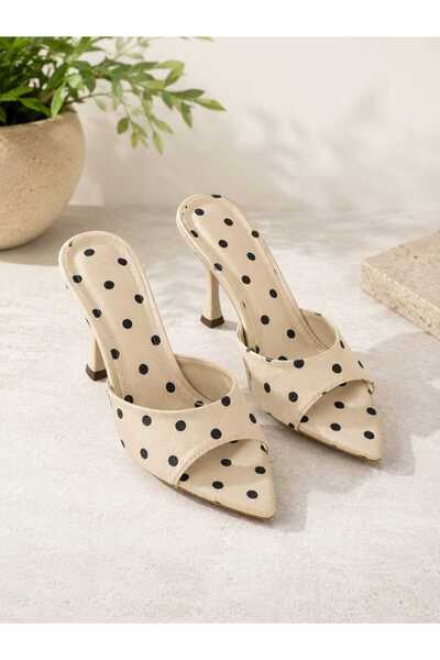 NewQueens Dilla Women's Heeled Slippers Pointed Toe Casual Slippers 8.5 cm