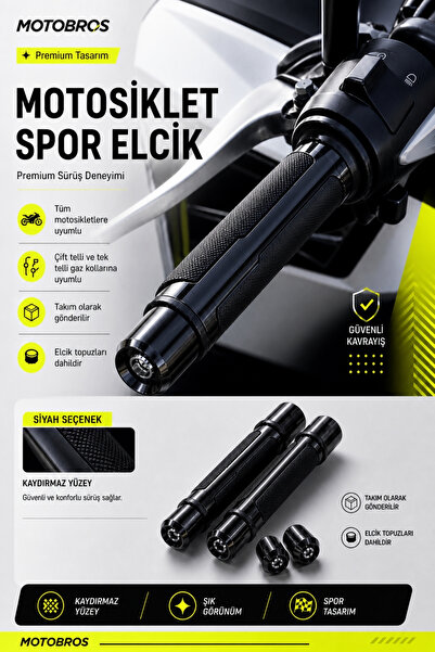 Motobros Motosiklet Barracuda Siyah Spor Elcik Motor Elcik Motosiklet Aksesuar