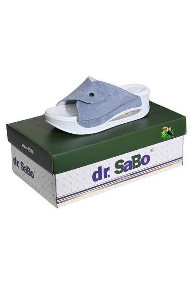 DR SABO شبشب نسائي صيفي من الجلد السويدي الأصلي لتقويم العظام | شريط فيلكرو...