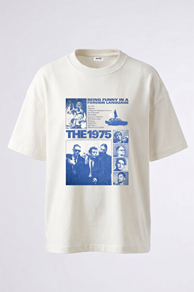 Anetos The 1975_1 Design Printed Oversize White T-Shirt