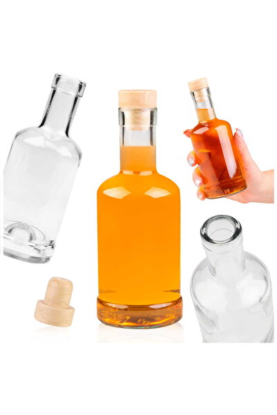 LimArt Sticla de 250 ml cu dop tip ciuperca, culoare transparenta, ideala pen...