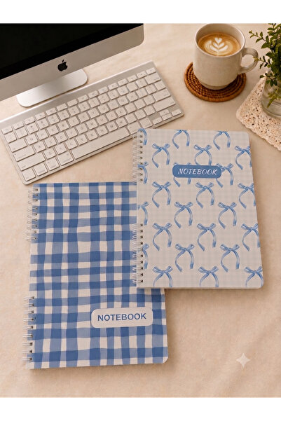 PickyTidy A4 Spiralli Defter 2'li Set – Renkli Kapaklı Çizgili - Kareli Okul ...