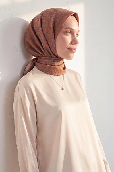 Silk Home Soft Eşarp Soyut Koyu Turuncu