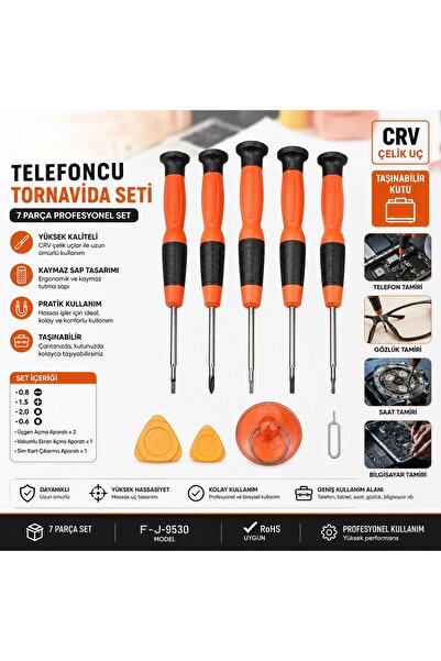 Ceylan Yolu Awm 7 Parça Hassas Tornavida Seti – Telefon, Tablet, Saat ve Gözl...