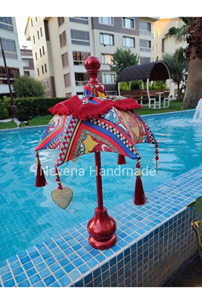 Nevena handmade Milano Bali şemsiyesi (kırmızı ayaklı)