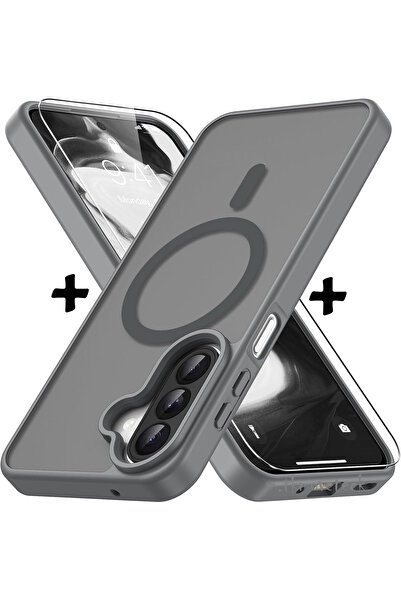 m.tk moveteck Samsung Galaxy A27 Uyumlu Kılıf Mat Magsafe Renkli Kenarlı Kame...
