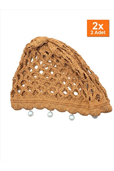 Bozhi Pearl Mesh Knitted Beret Buckle Stylish Gift