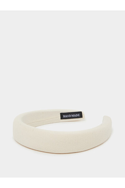 Styli Teen Girls Off White Solid Padded Headband