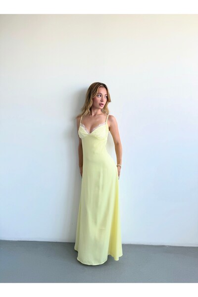 bbeox.com Saten Dantelli Elbise