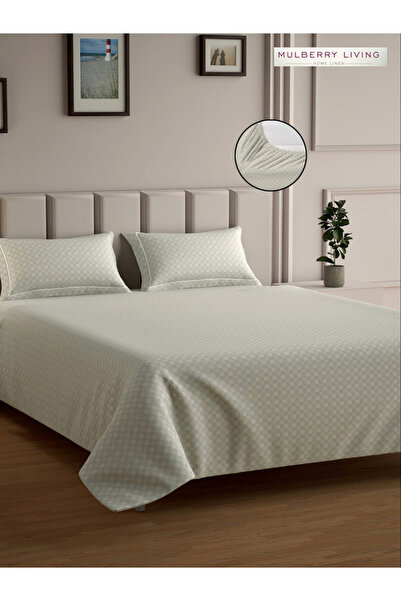 Mulberry Living By Styli ملاءة سرير قطنية 100% مقاس كوين مع غطاءين للوسائد - ...