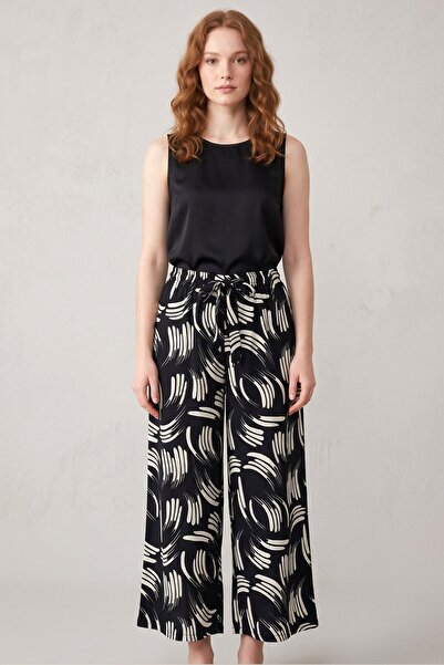 hadiora Women's Patterned Wide-Leg Pants - High-Waisted Atlas Pants