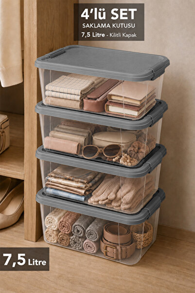 Meleni Home 4-Compartment Closet Organizer with Lid - Multi-Purpose Clothing ...