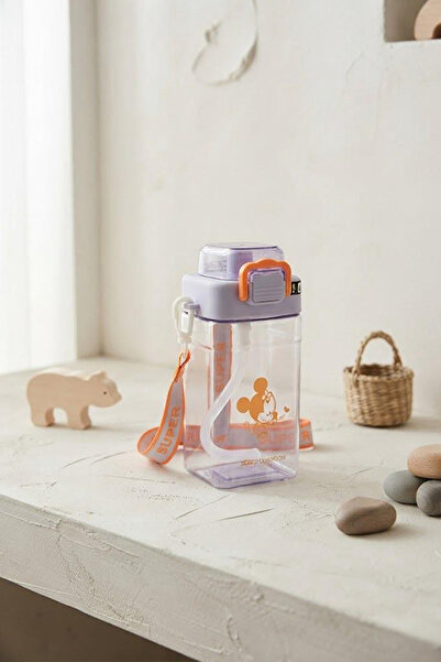 NESS HOME Cute Leak-Proof Children's Water Bottle with Lock Lid, Strap and St...