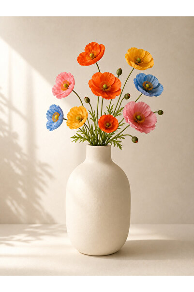 Lui Tasarım Cream Vase Simple Stylish Modern Ceramic 25 cm Large Size Vase Ma...