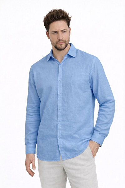 Heaven Ephesus Men's Shirt - Linen Long Sleeve Shirt with Cuffs - 4760