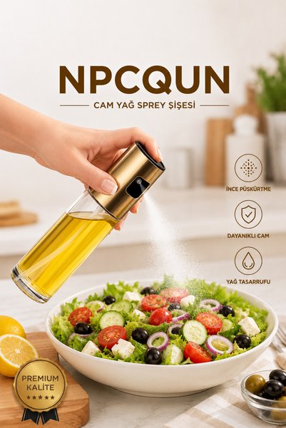 NPCQUN Yağ ve Sirke Püskürtücü Cam Sprey Şişe Yağdanlık 100 ML