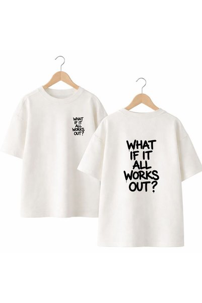 playwear What Works Back and Front Chest Printed 100% Cotton Oversize Loose R...