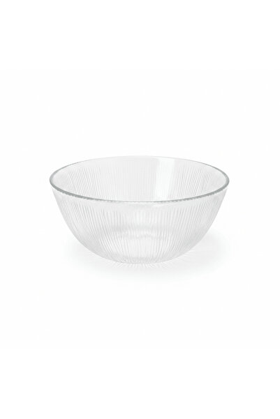 NORITAZEH Ribbed Glass Salad Bowl - 16×8 cm